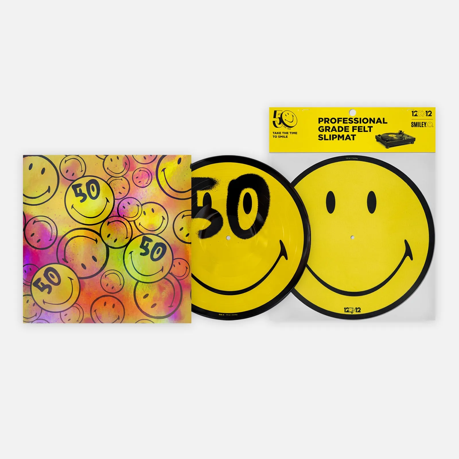 12on12 Smiley® 50th Anniversary Picture Disc   Slipmat