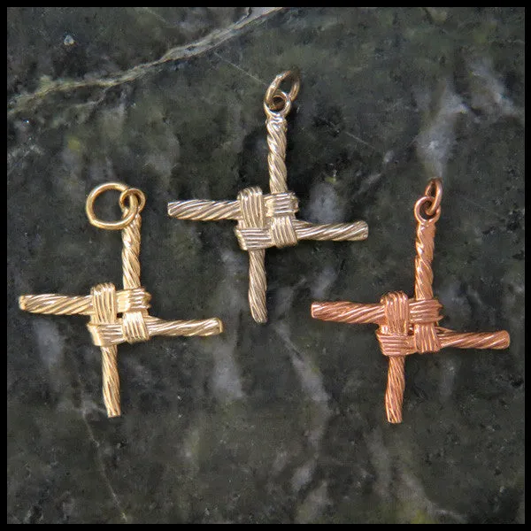 14K Gold St Brigid Cross Pendant