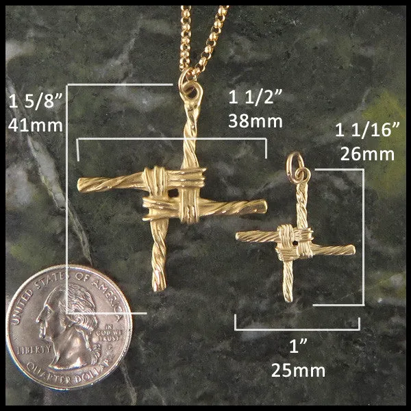 14K Gold St Brigid Cross Pendant