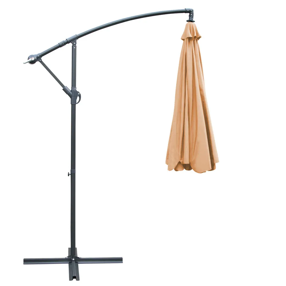 3m Outdoor Umbrella | Cantilever | Beach Garden Patio | Beige