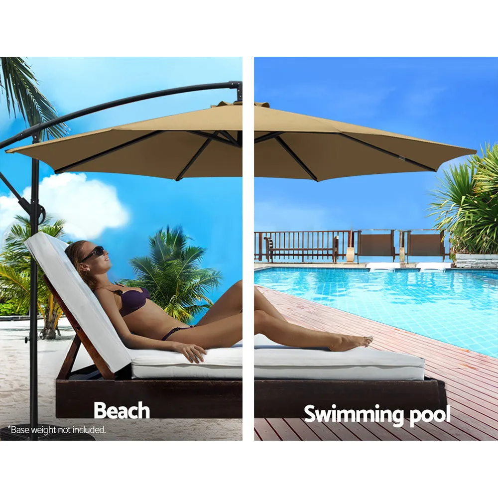 3m Outdoor Umbrella | Cantilever | Beach Garden Patio | Beige