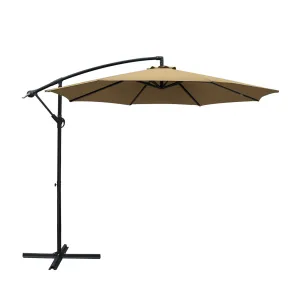 3m Outdoor Umbrella | Cantilever | Beach Garden Patio | Beige