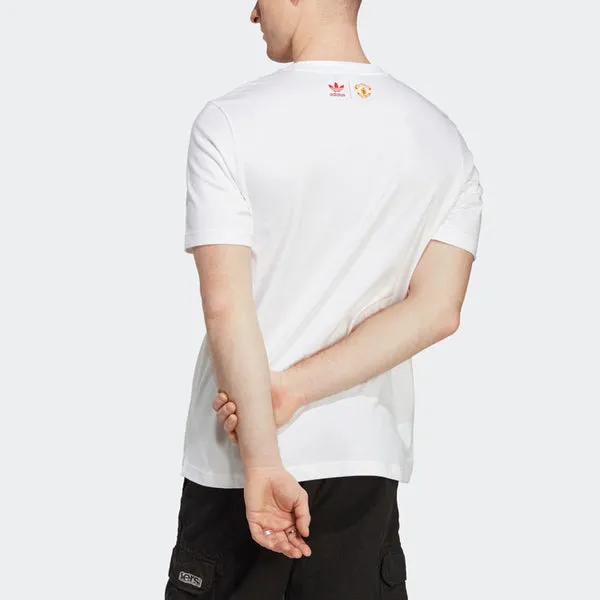 adidas originals Manchester United OG Trefoil T-Shirt 'White', white