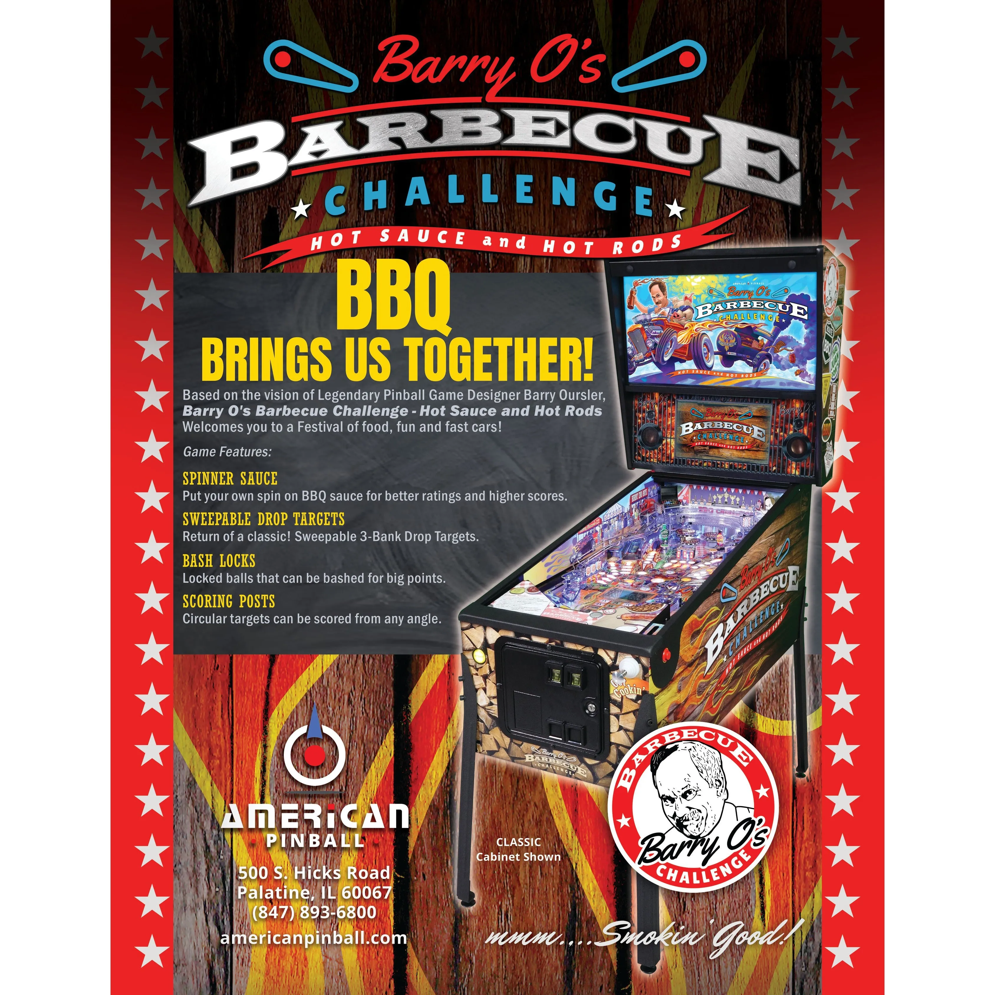 American Pinball Barry O's BBQ Challenge Pinball Machine