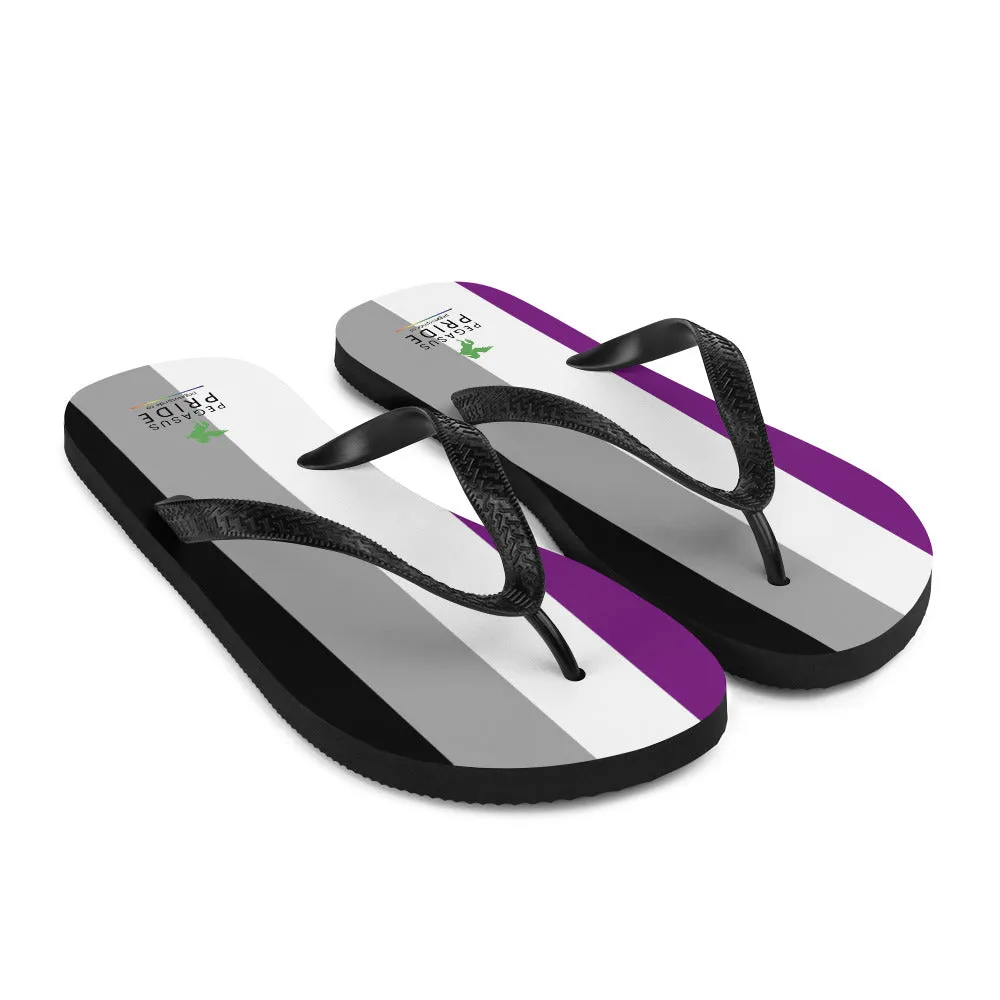 Asexual Ace Pride Flip-Flops
