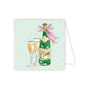 Champagne Bottle with Glasses Enclosure Card