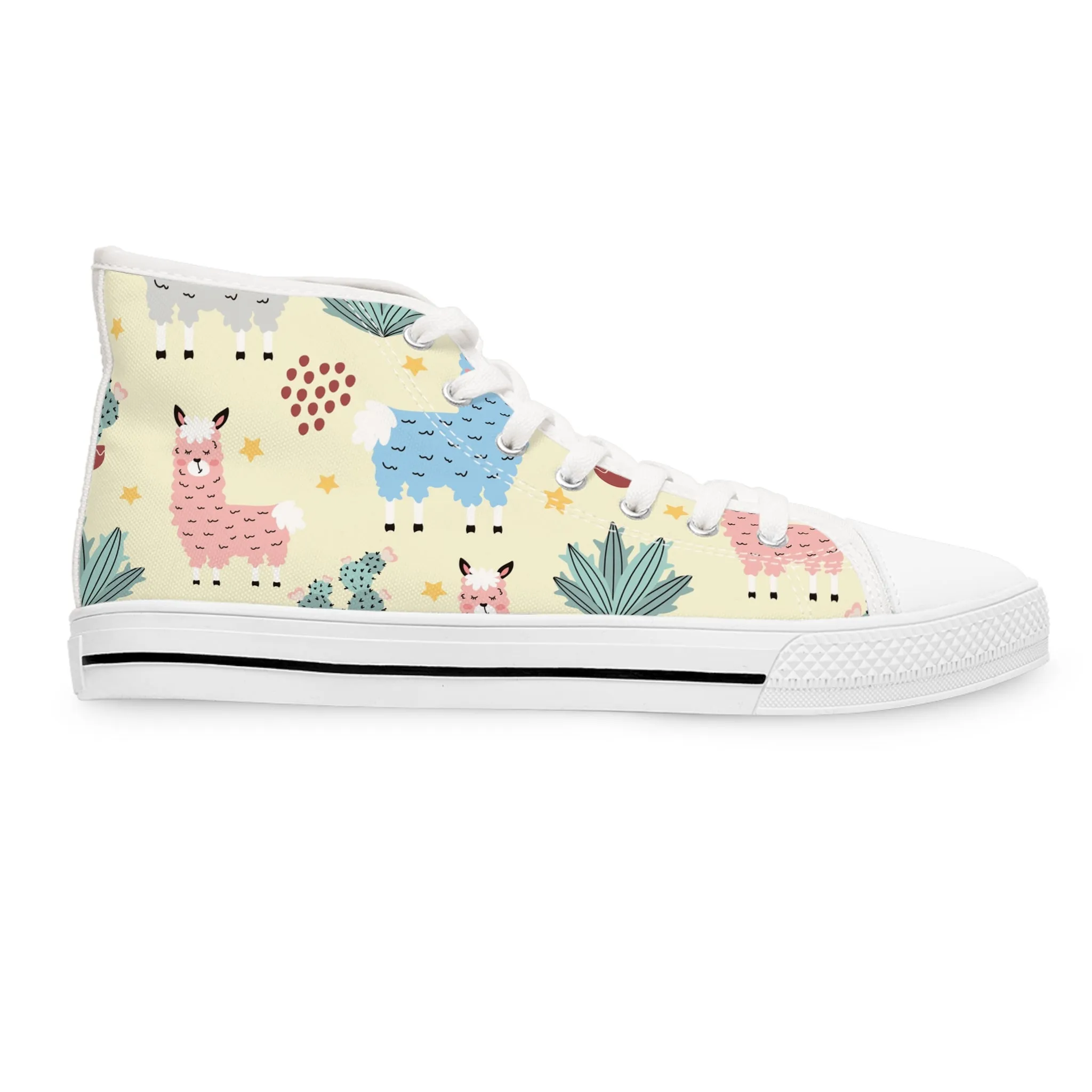 Colorful Llama Women's High Top Sneakers
