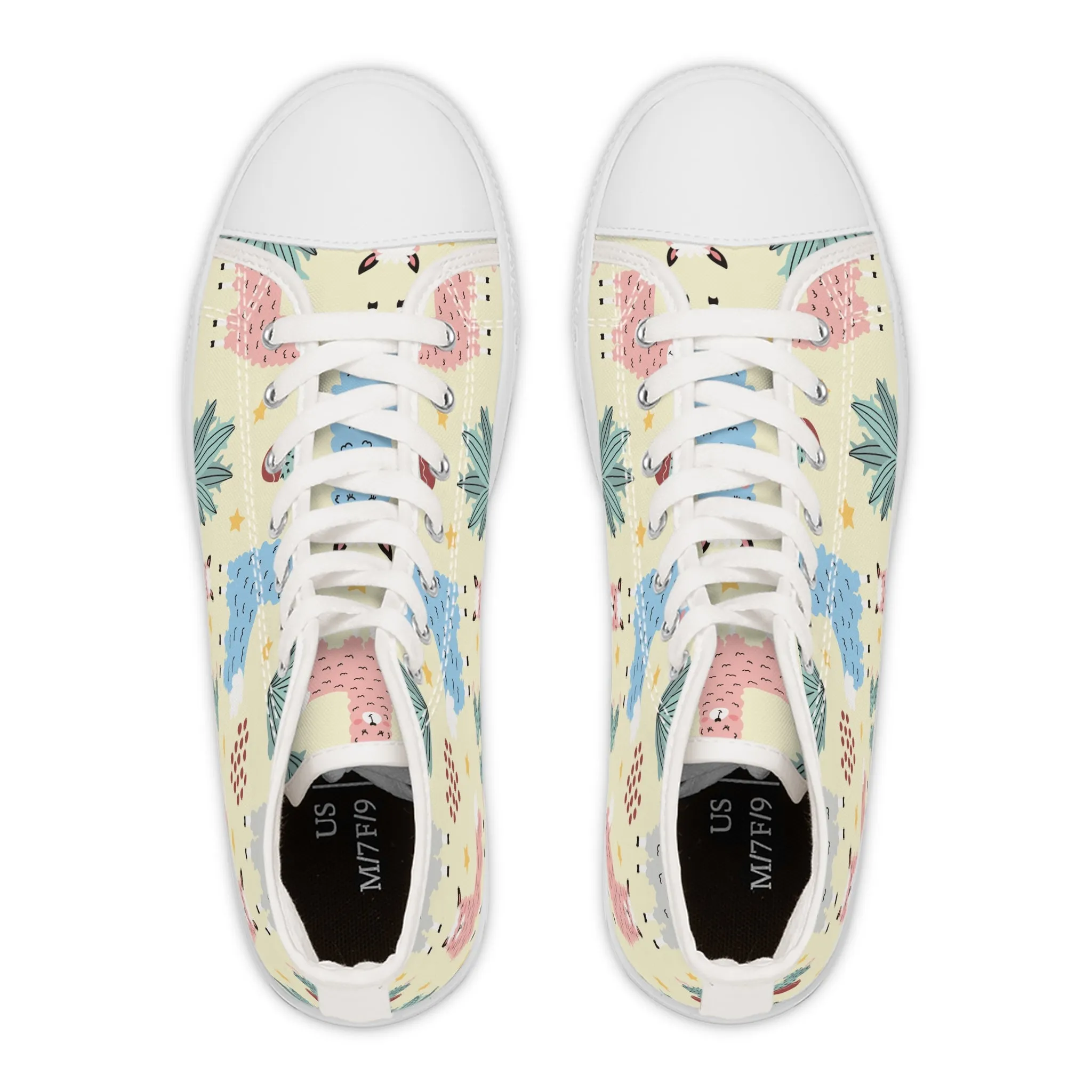 Colorful Llama Women's High Top Sneakers