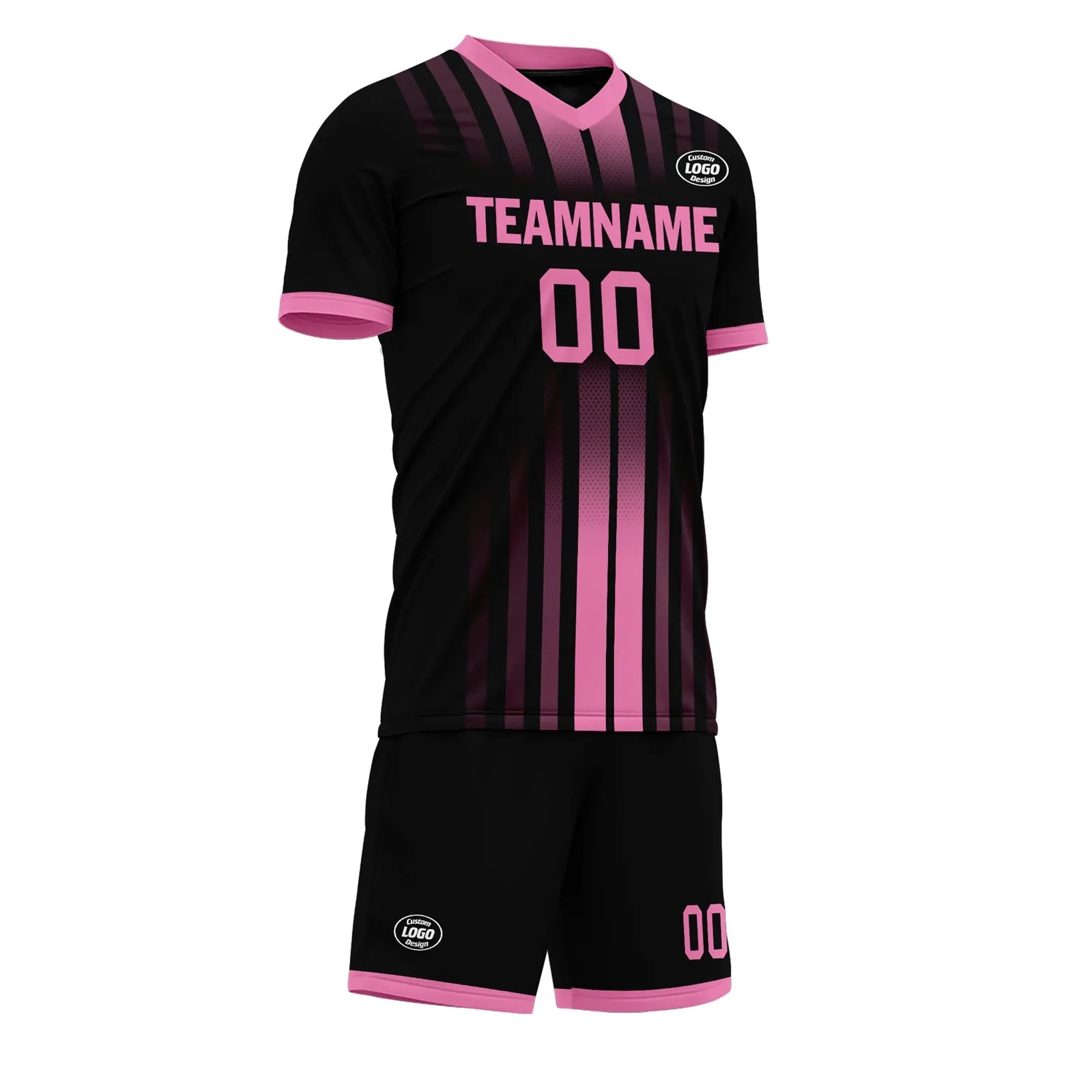 Custom Black Pink Soccer Sets Jersey Personalized SCJ101-D020131-5