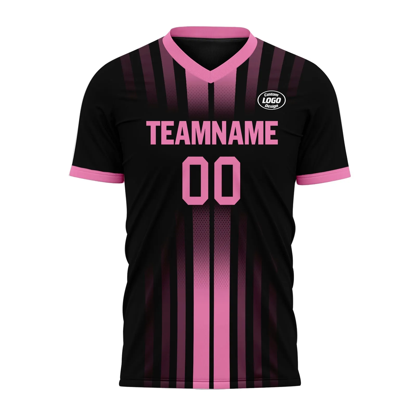Custom Black Pink Soccer Sets Jersey Personalized SCJ101-D020131-5