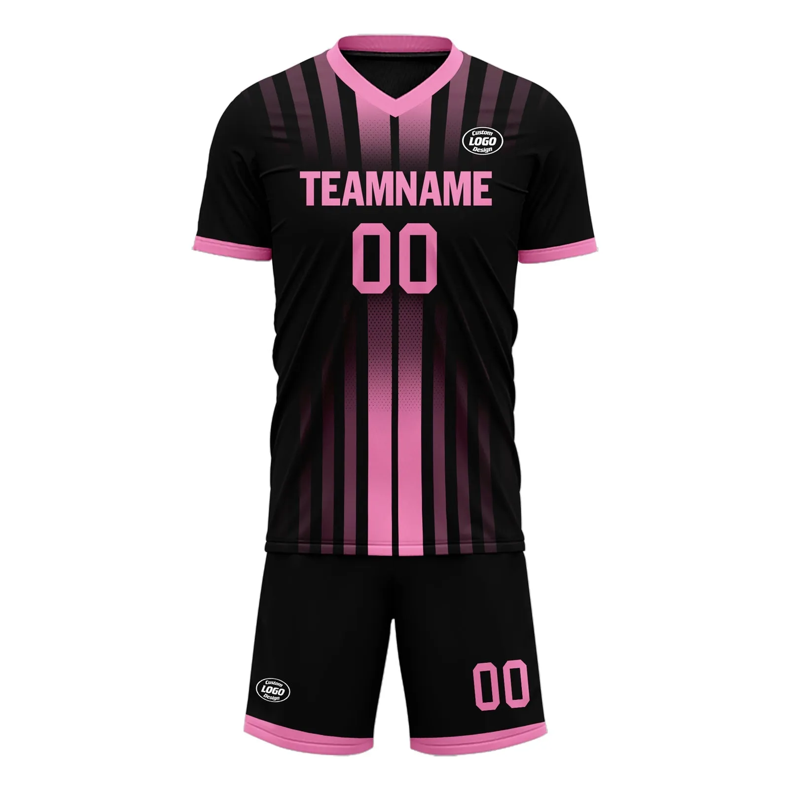 Custom Black Pink Soccer Sets Jersey Personalized SCJ101-D020131-5
