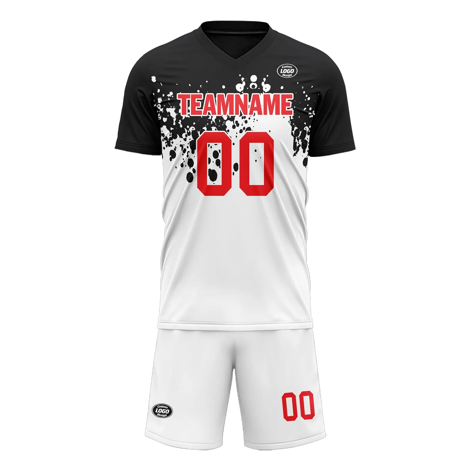 Custom Black White Soccer Sets Jersey Personalized SCJ101-D28026
