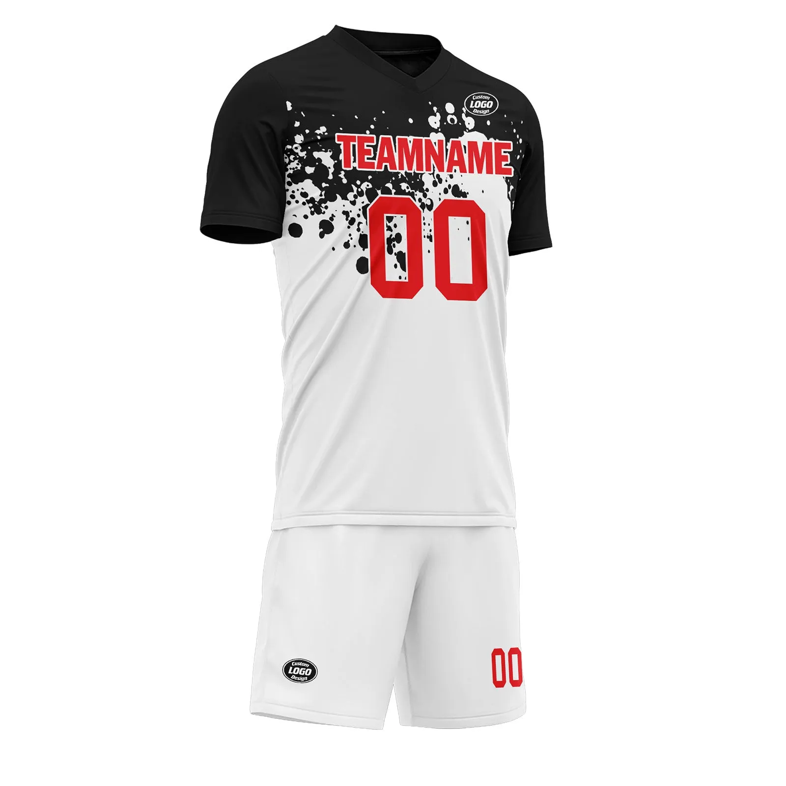 Custom Black White Soccer Sets Jersey Personalized SCJ101-D28026