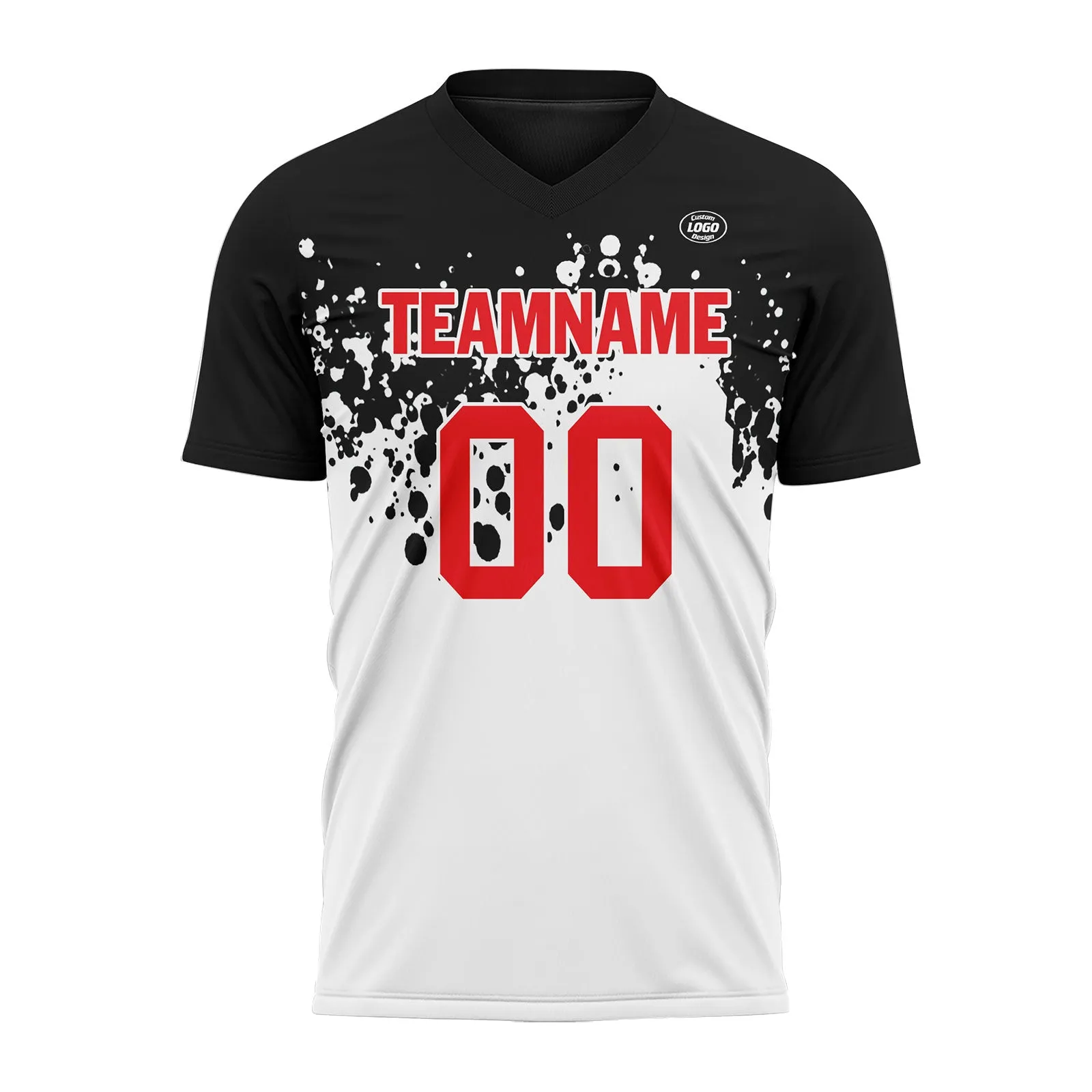 Custom Black White Soccer Sets Jersey Personalized SCJ101-D28026