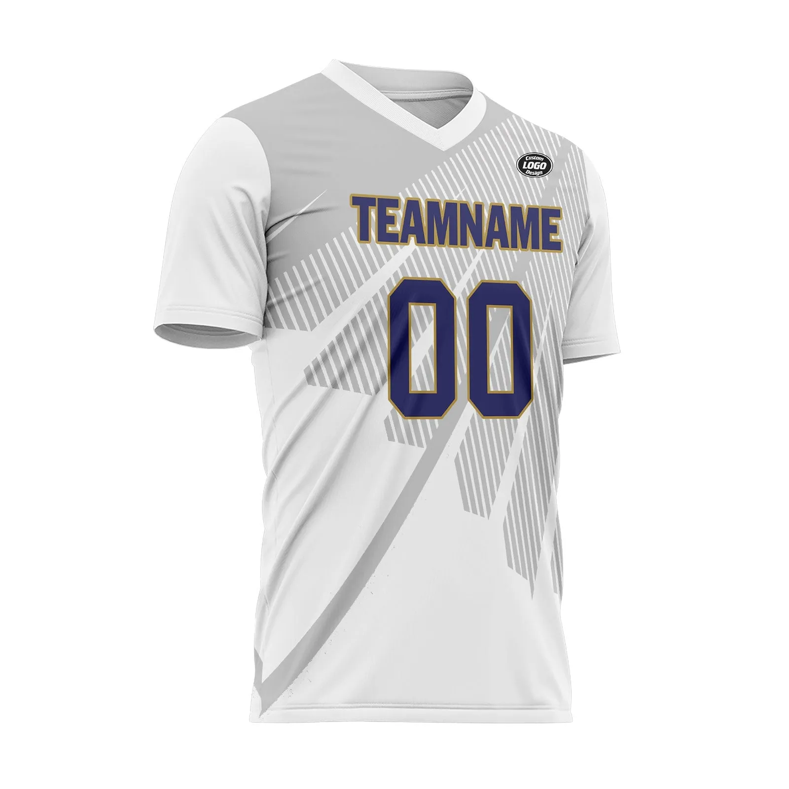 Custom Gray White Soccer Sets Jersey Personalized SCJ101-D28042