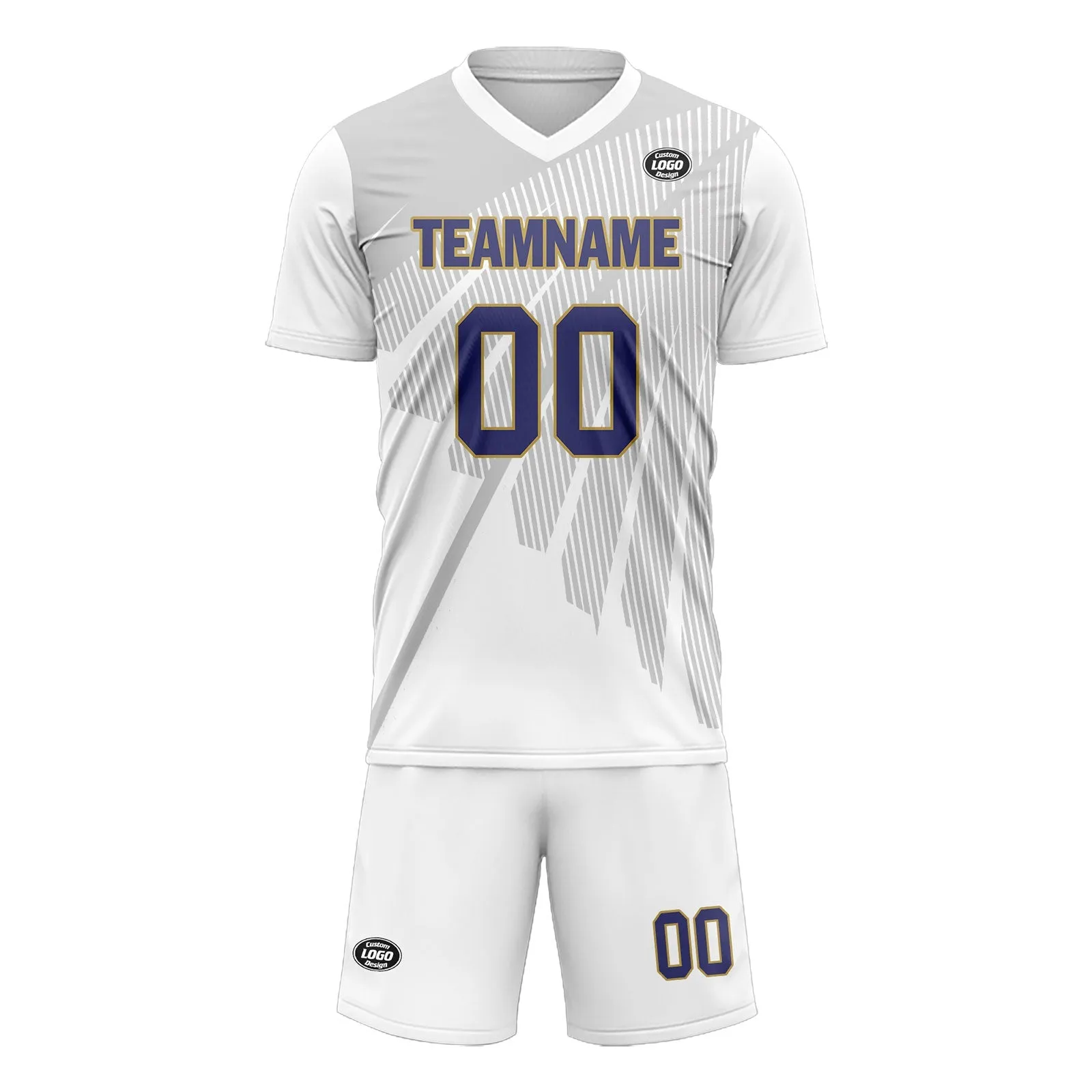 Custom Gray White Soccer Sets Jersey Personalized SCJ101-D28042