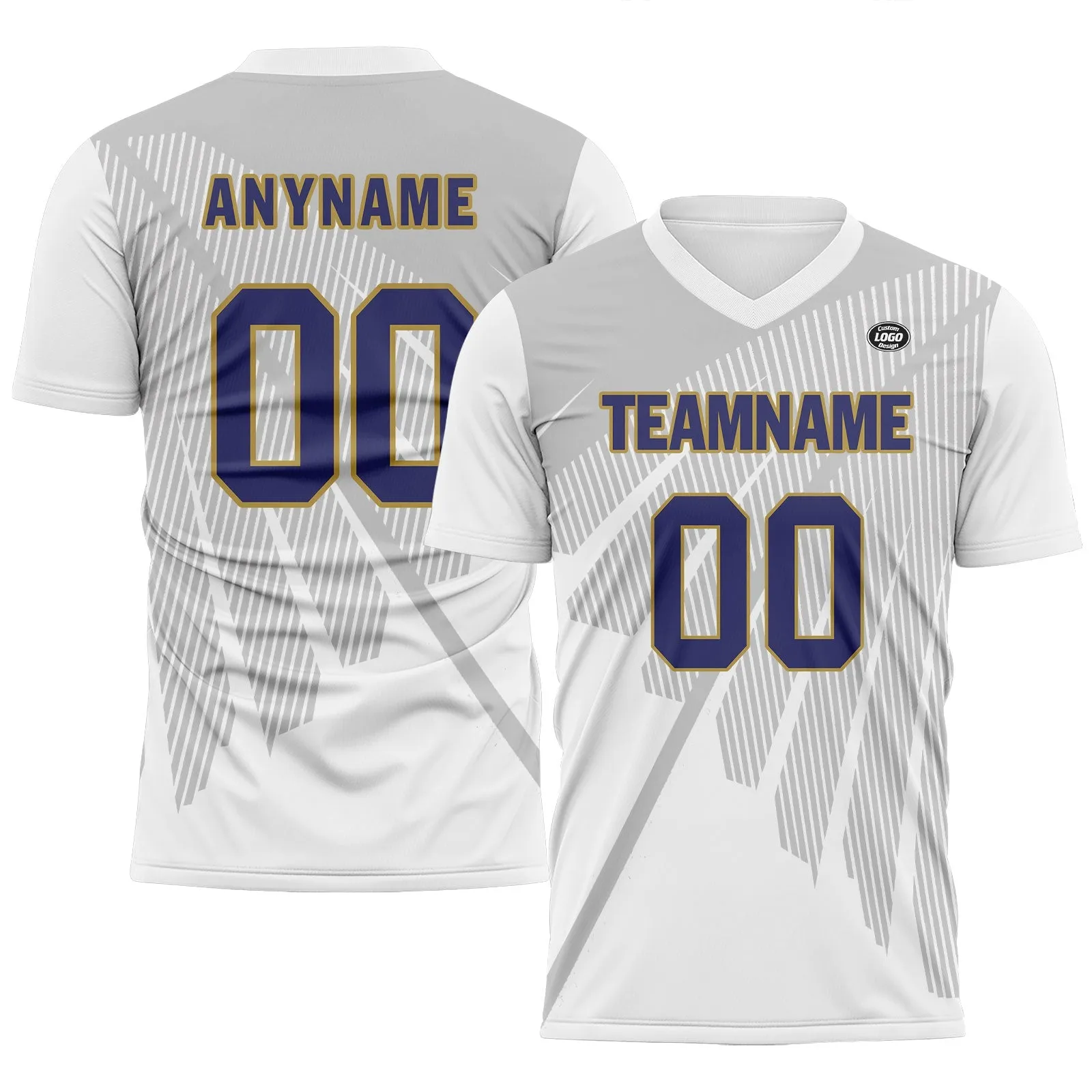 Custom Gray White Soccer Sets Jersey Personalized SCJ101-D28042
