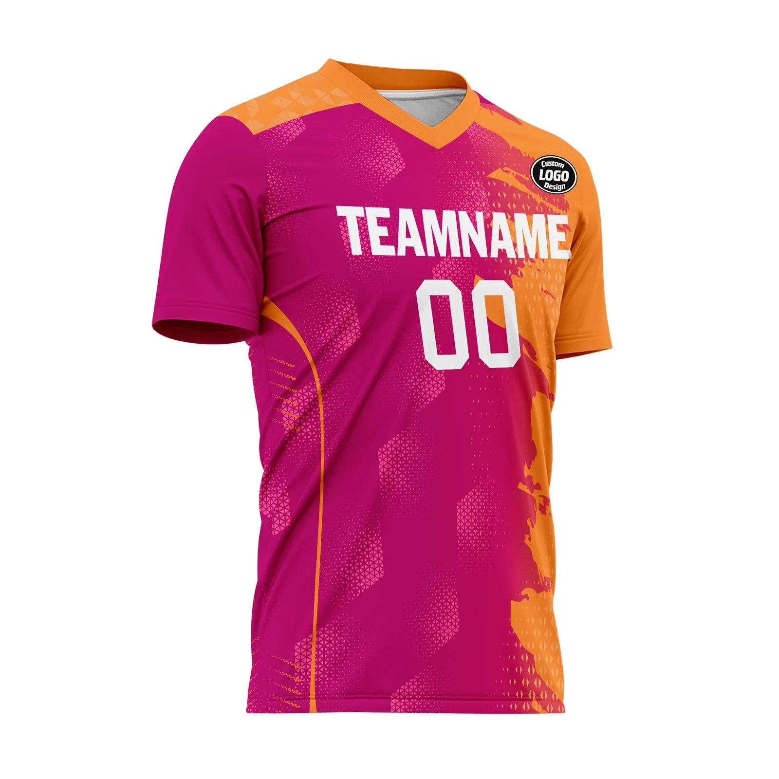 Custom Pink Yellow Soccer Sets Jersey Personalized SCJ101-D020210-5