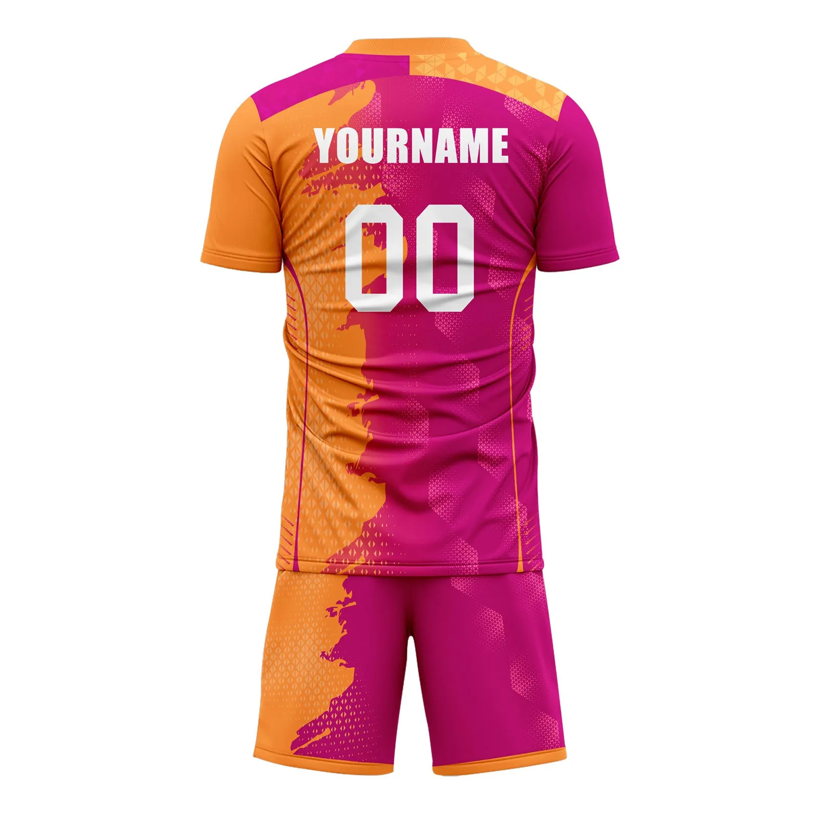 Custom Pink Yellow Soccer Sets Jersey Personalized SCJ101-D020210-5