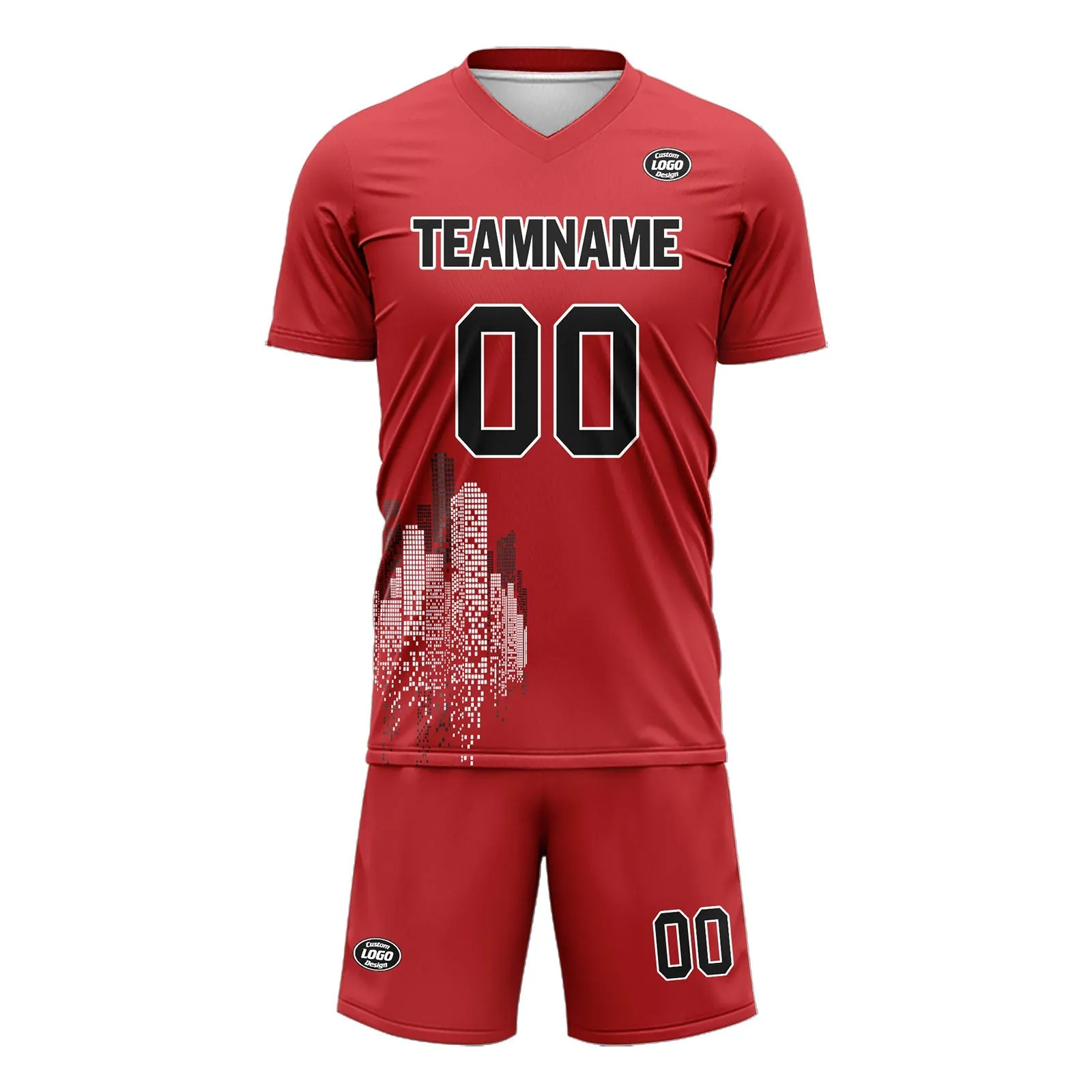 Custom Red Soccer Sets Jersey Personalized SCJ101-D28001