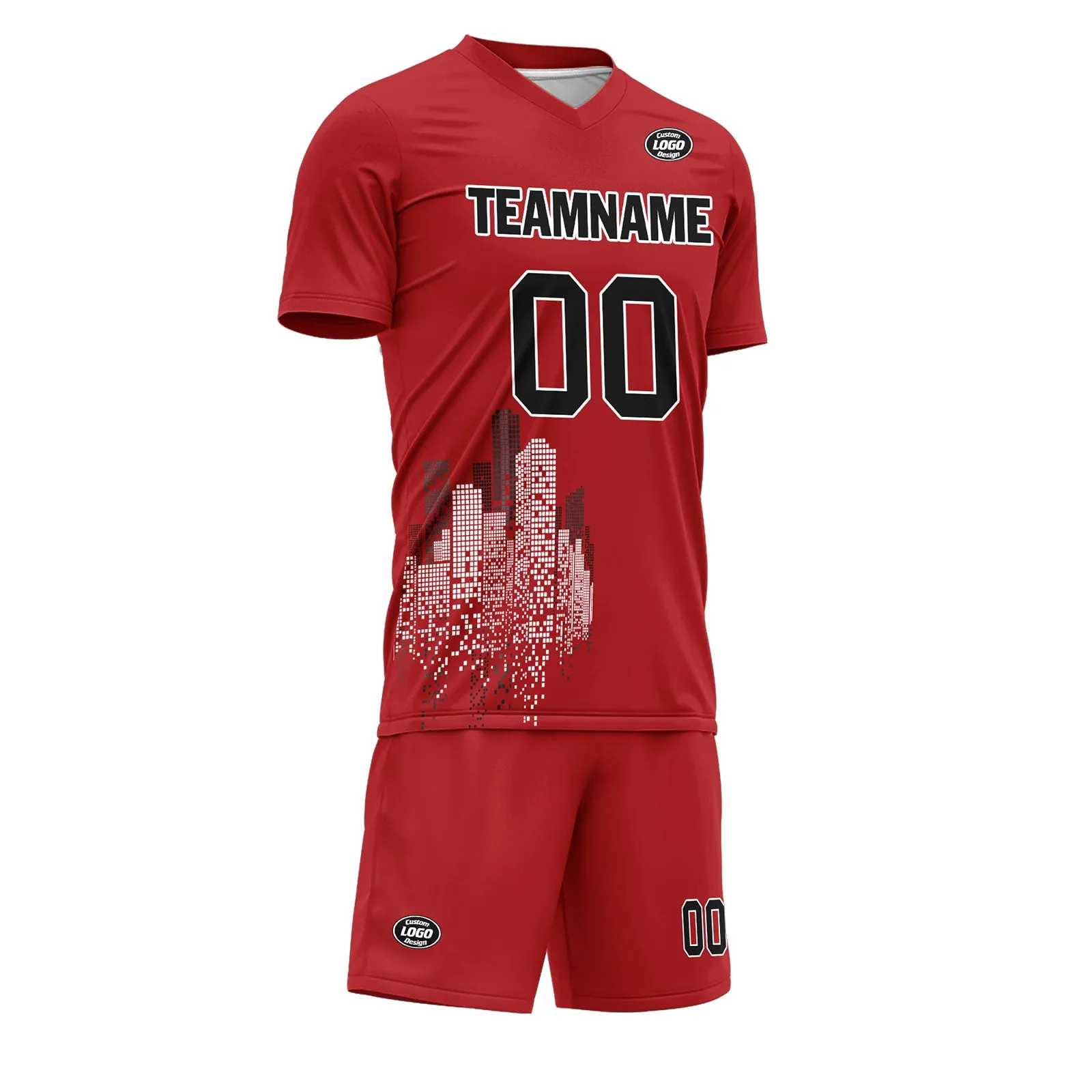 Custom Red Soccer Sets Jersey Personalized SCJ101-D28001