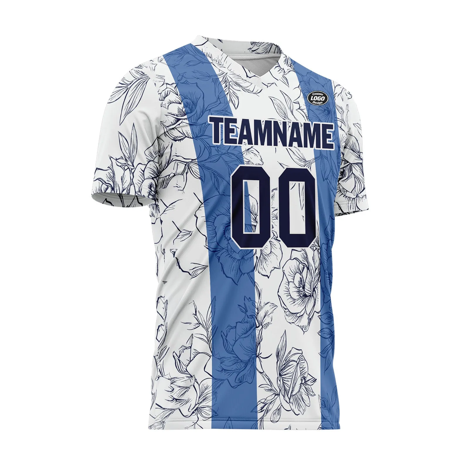 Custom White Blue Soccer Sets Jersey Personalized SCJ101-D28007