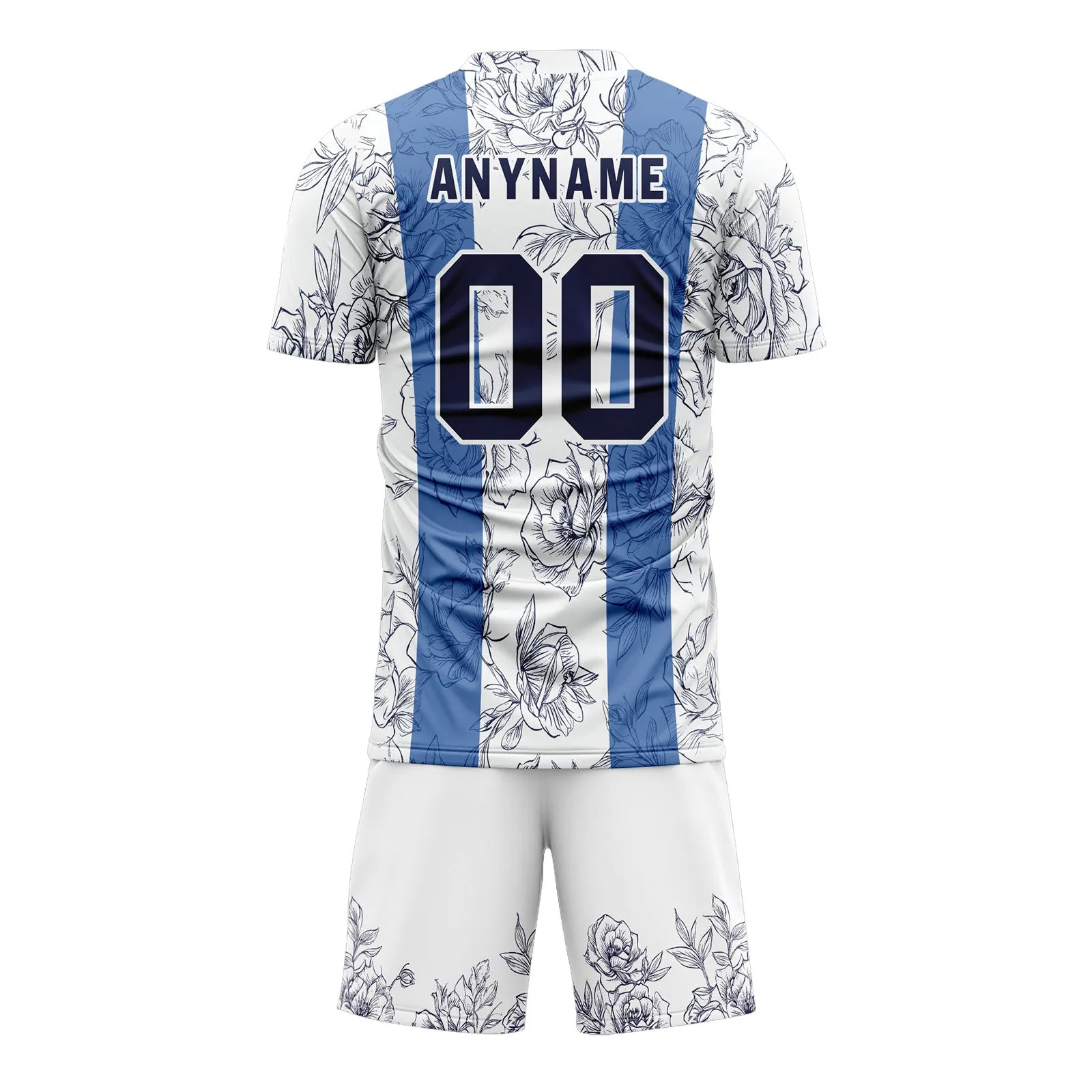 Custom White Blue Soccer Sets Jersey Personalized SCJ101-D28007
