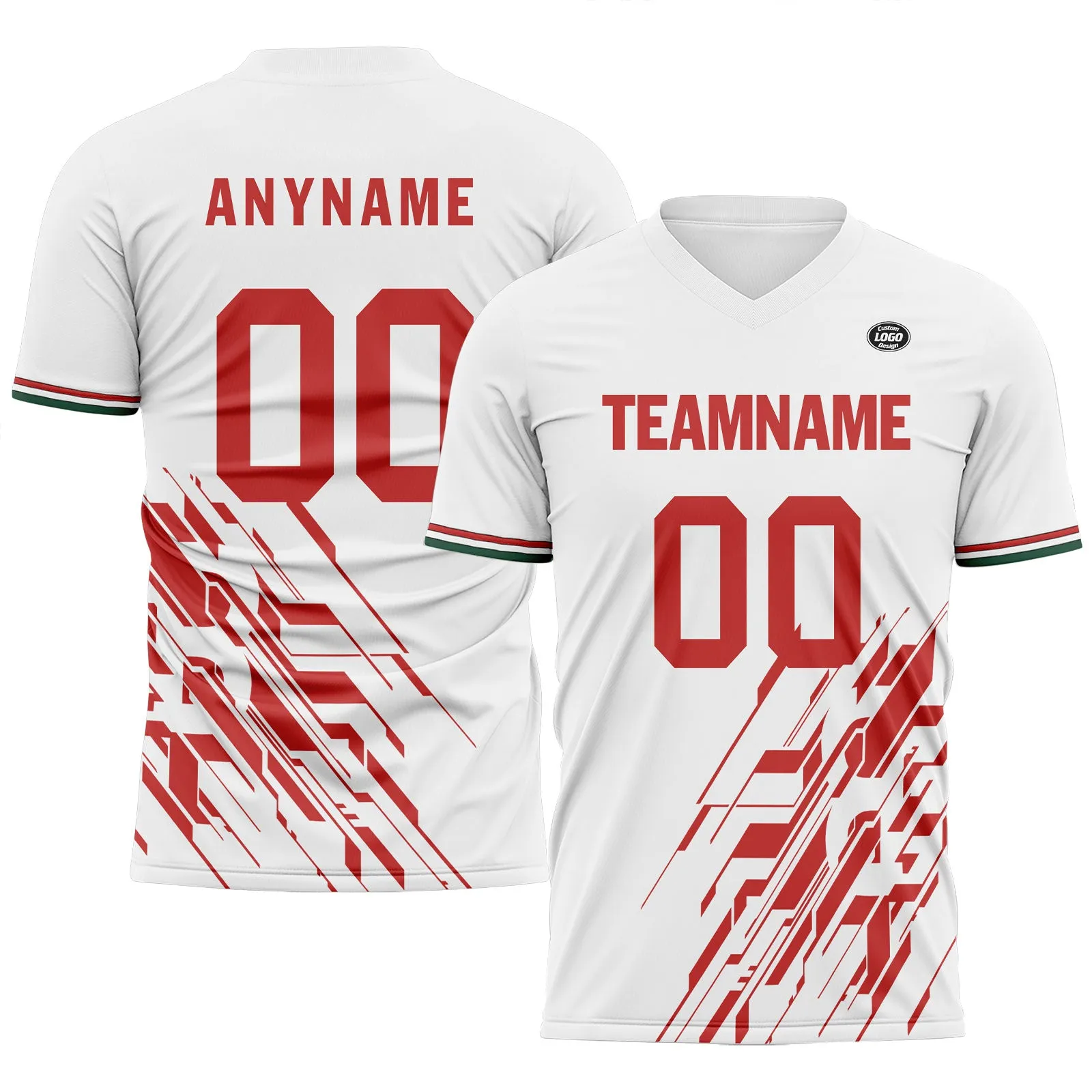 Custom White Red Soccer Sets Jersey Personalized SCJ101-D28035