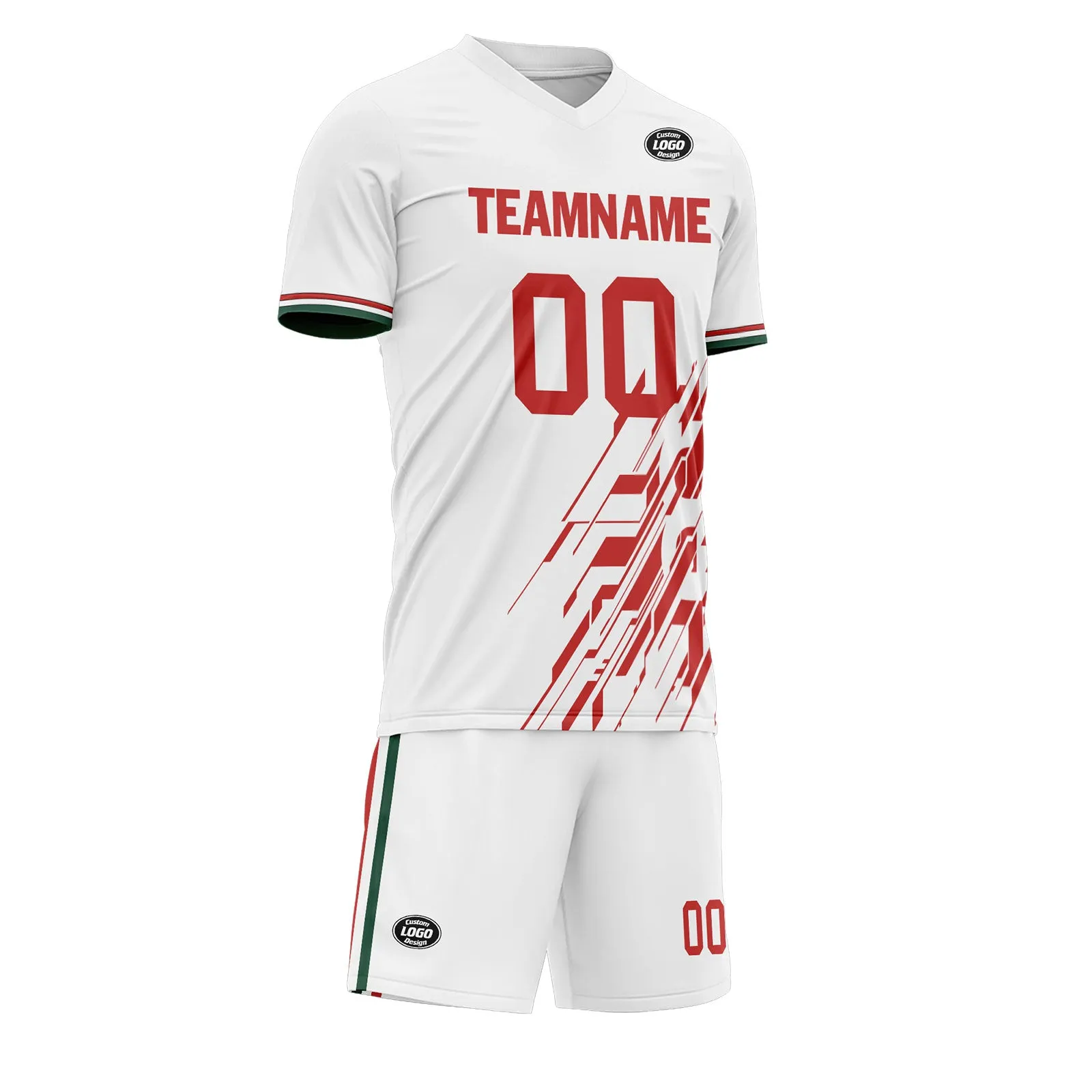 Custom White Red Soccer Sets Jersey Personalized SCJ101-D28035