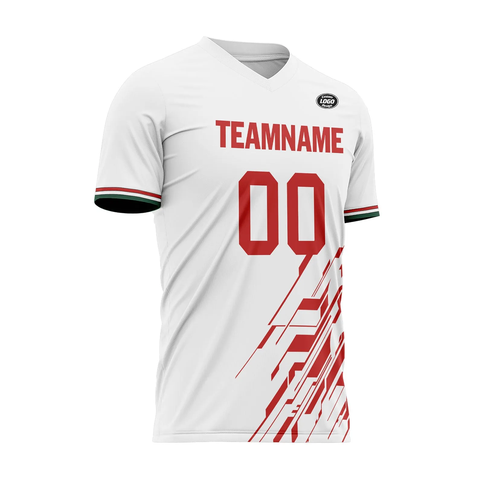 Custom White Red Soccer Sets Jersey Personalized SCJ101-D28035