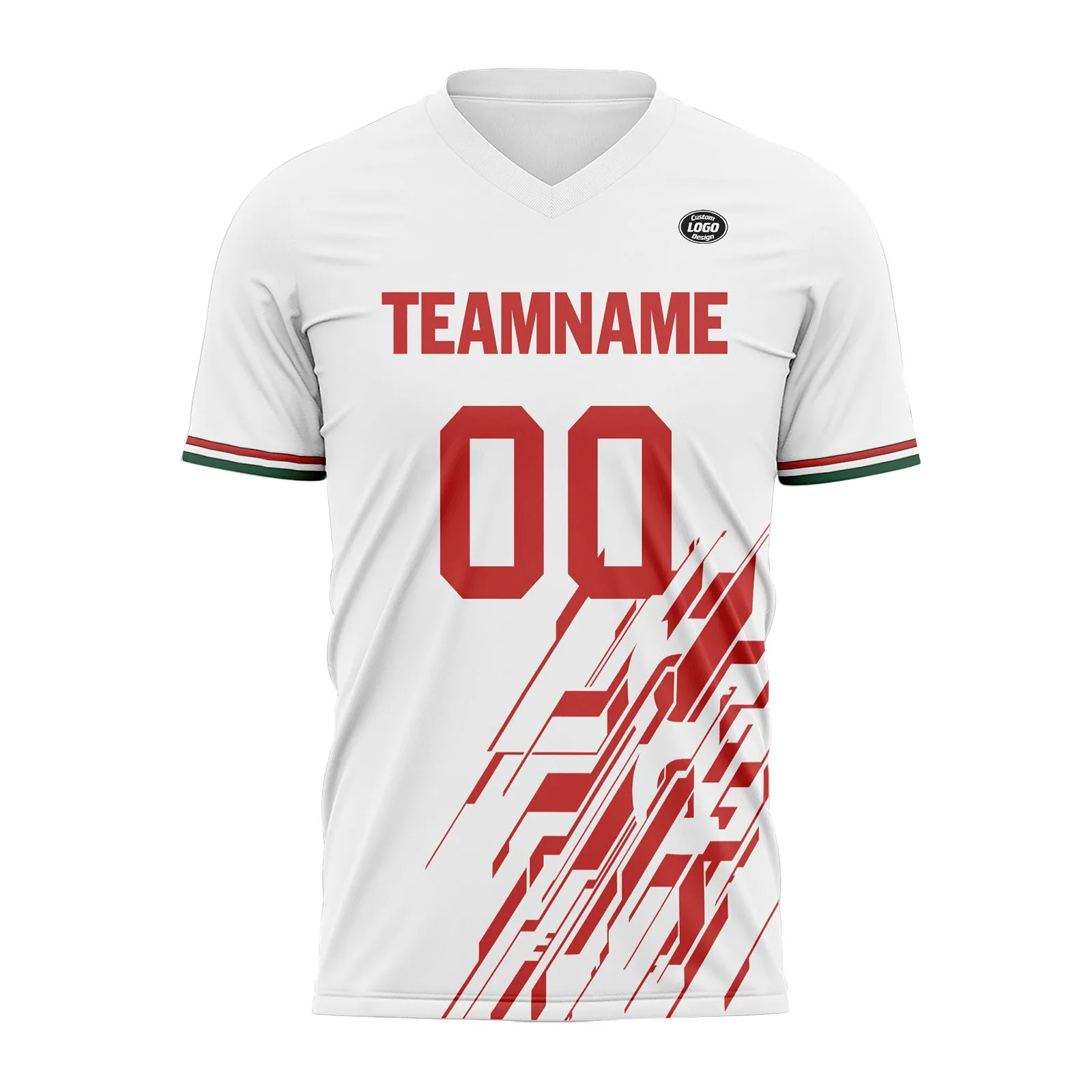 Custom White Red Soccer Sets Jersey Personalized SCJ101-D28035