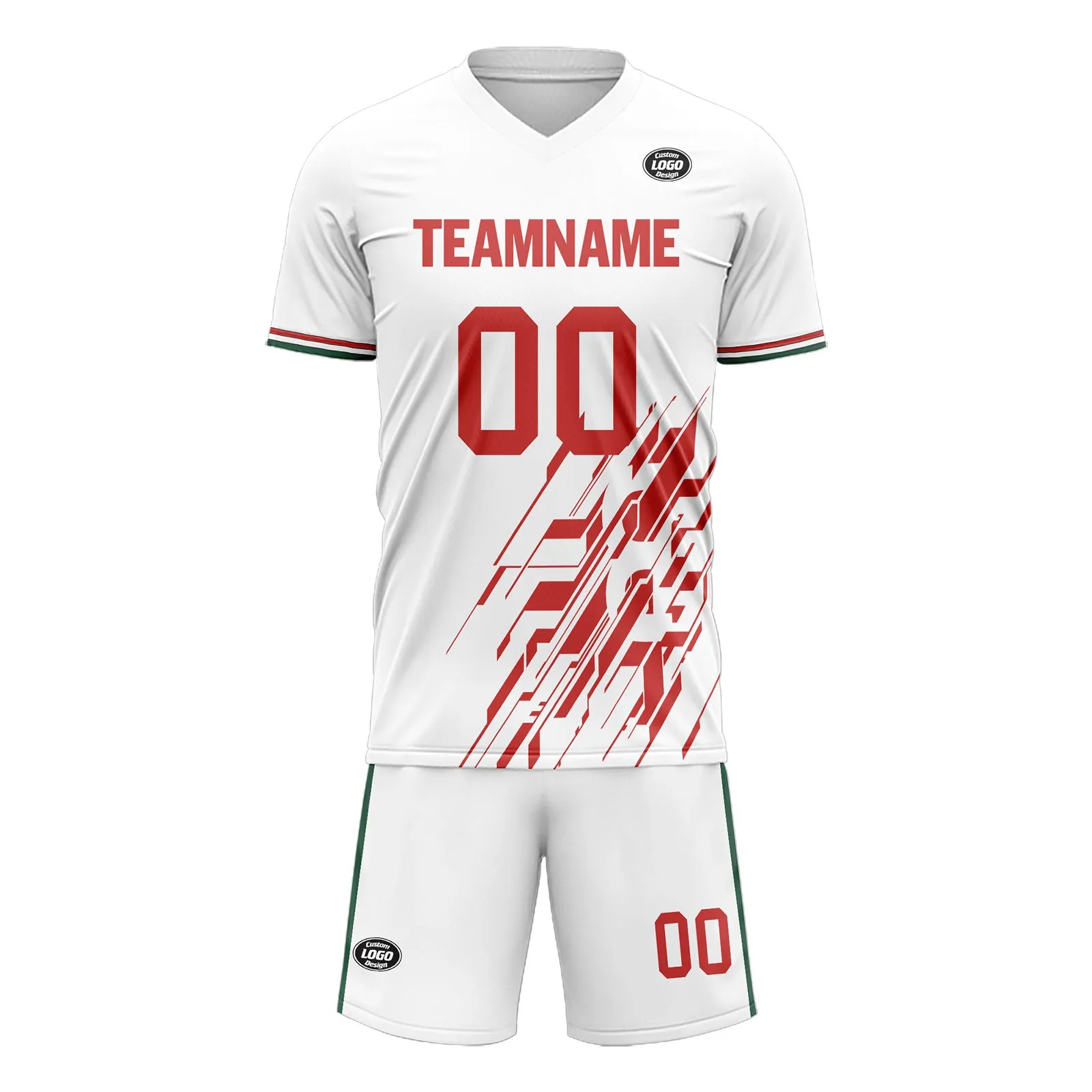 Custom White Red Soccer Sets Jersey Personalized SCJ101-D28035