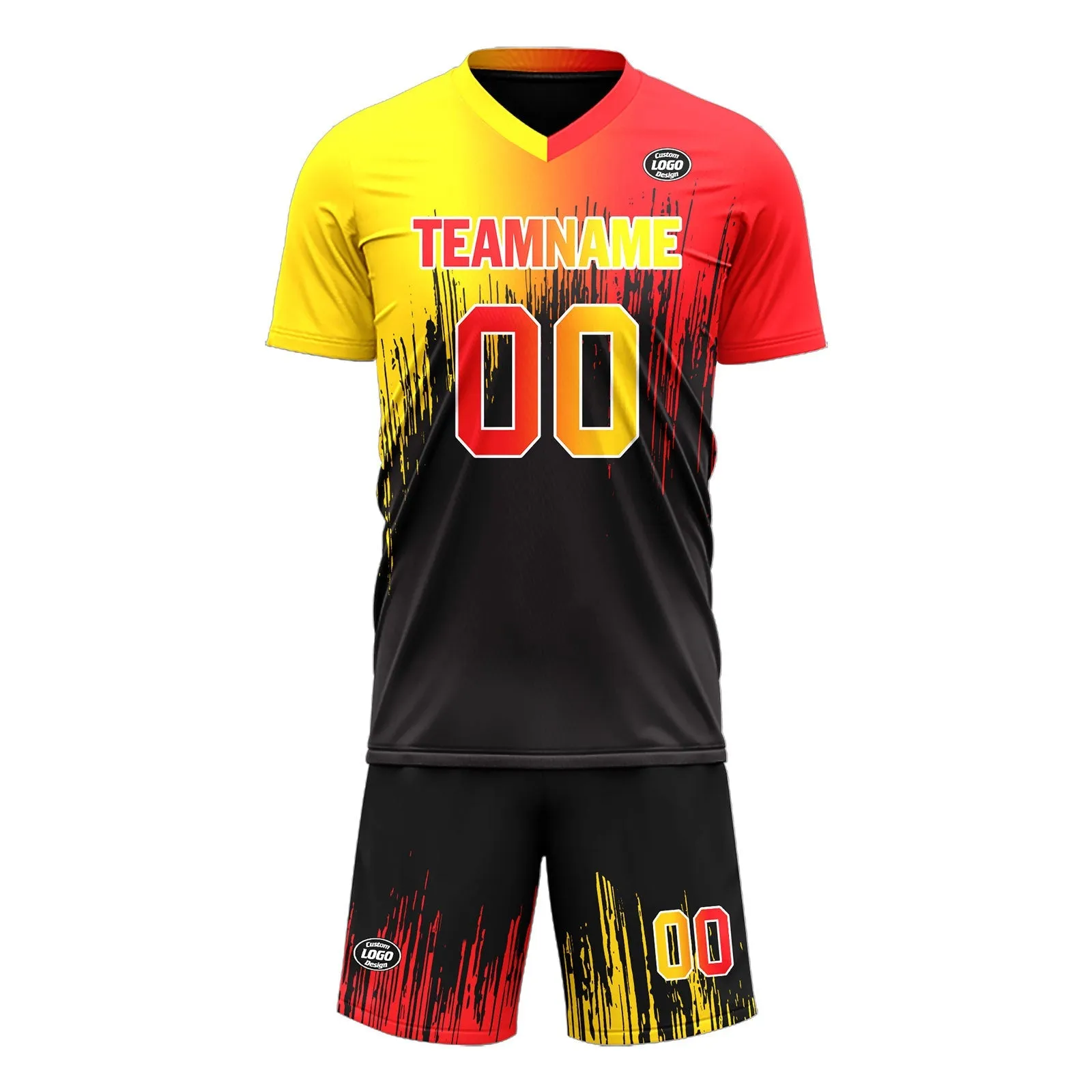 Custom Yellow Red Black Soccer Sets Jersey Personalized SCJ101-D28003