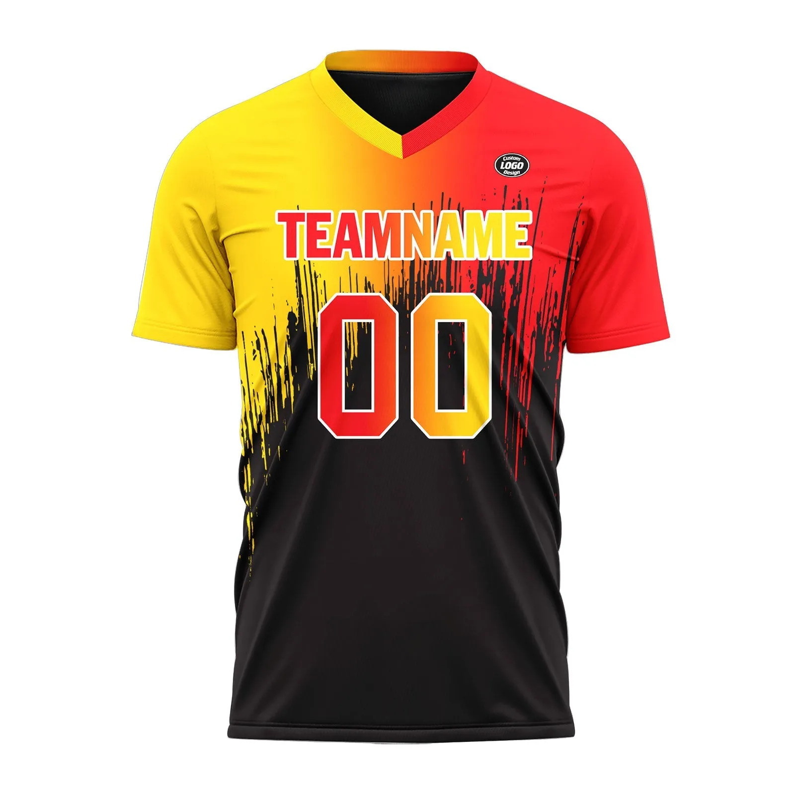 Custom Yellow Red Black Soccer Sets Jersey Personalized SCJ101-D28003
