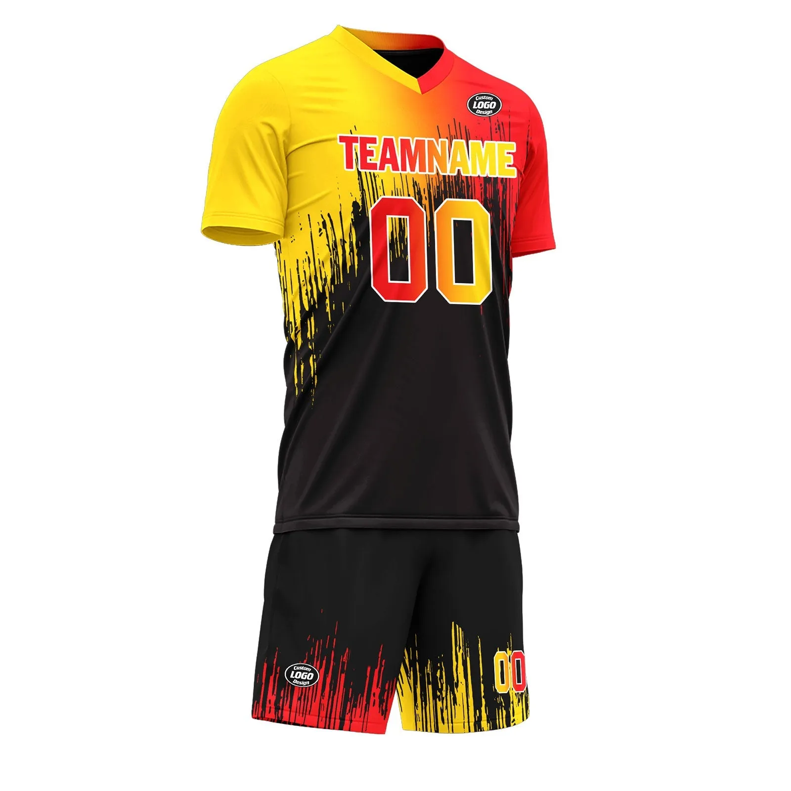 Custom Yellow Red Black Soccer Sets Jersey Personalized SCJ101-D28003