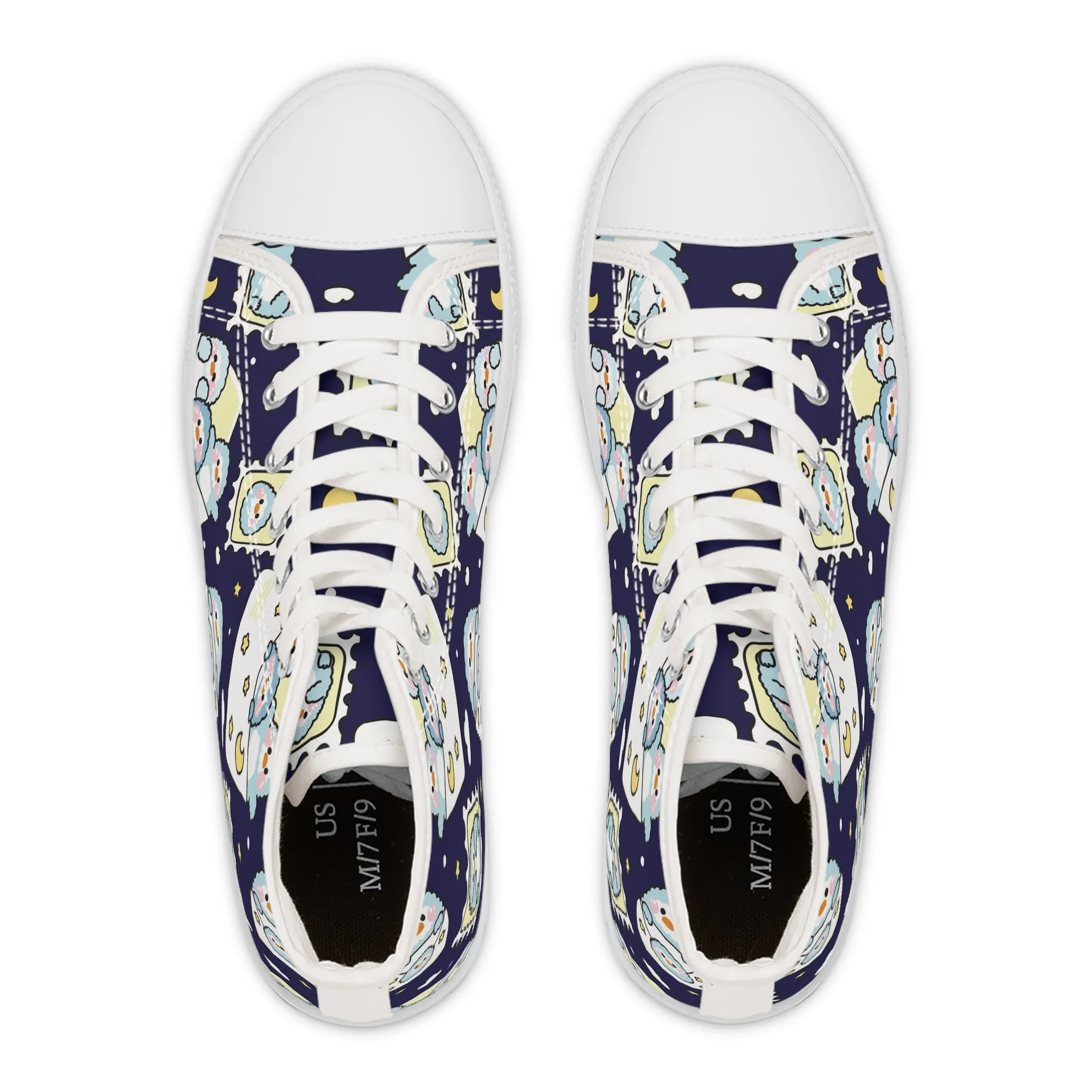 Cute Penguin in Paper Mail Women's High Top Sneakers