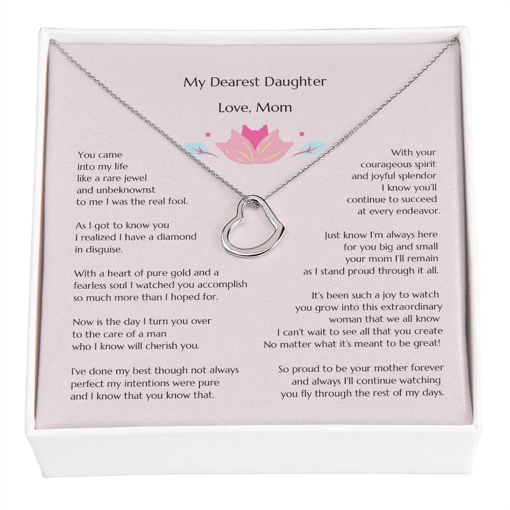 Delicate Heart Necklace mom to bride