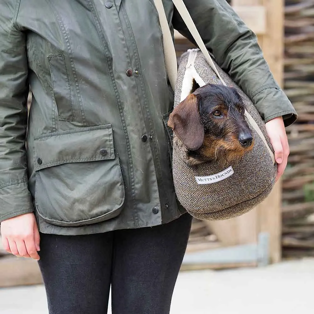 Dog and Puppy Travel Carrier Grey Tweed by Mutts & Hounds