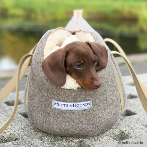 Dog and Puppy Travel Carrier Grey Tweed by Mutts & Hounds