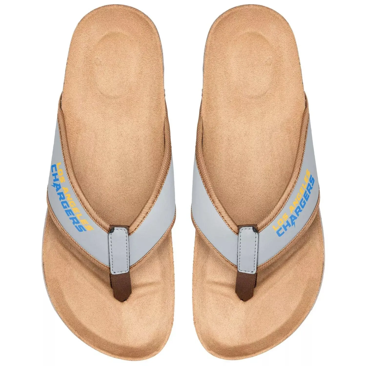 FOCO Los Angeles Chargers Men's Cork Flip Flops
