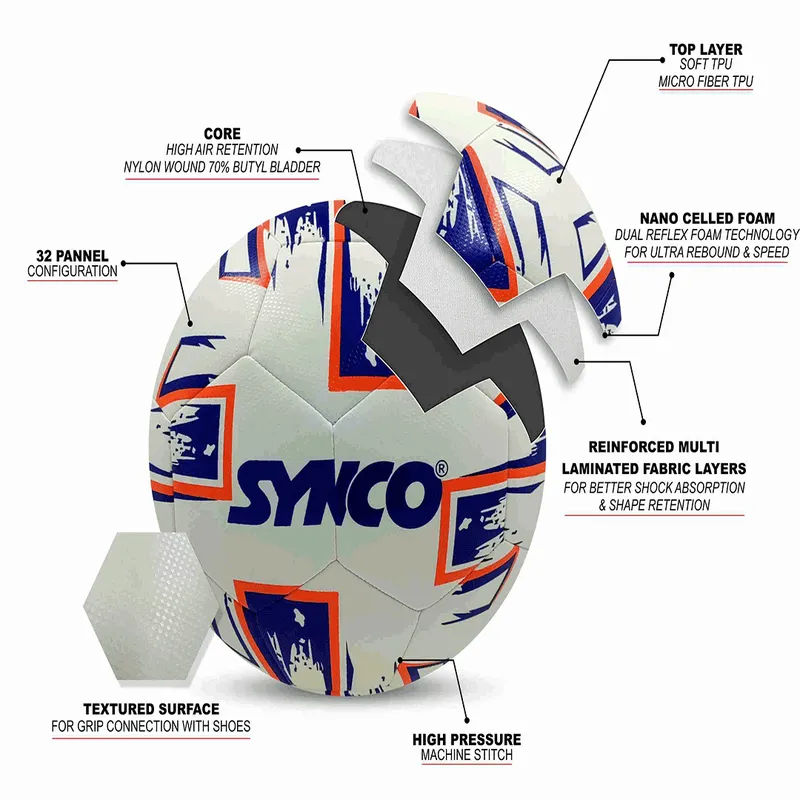 Football 100% Water Sealed , high Resilience Foam Backing -Size-5 ( Multicolour)