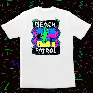 Gecko Beach Patrol - White Cotton Tee