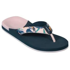 Girls' flip-flops 550 Peony petrol/pink OLAIAN dark petrol / neon pastel salmon