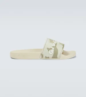 Givenchy camouflage rubber slides, beige