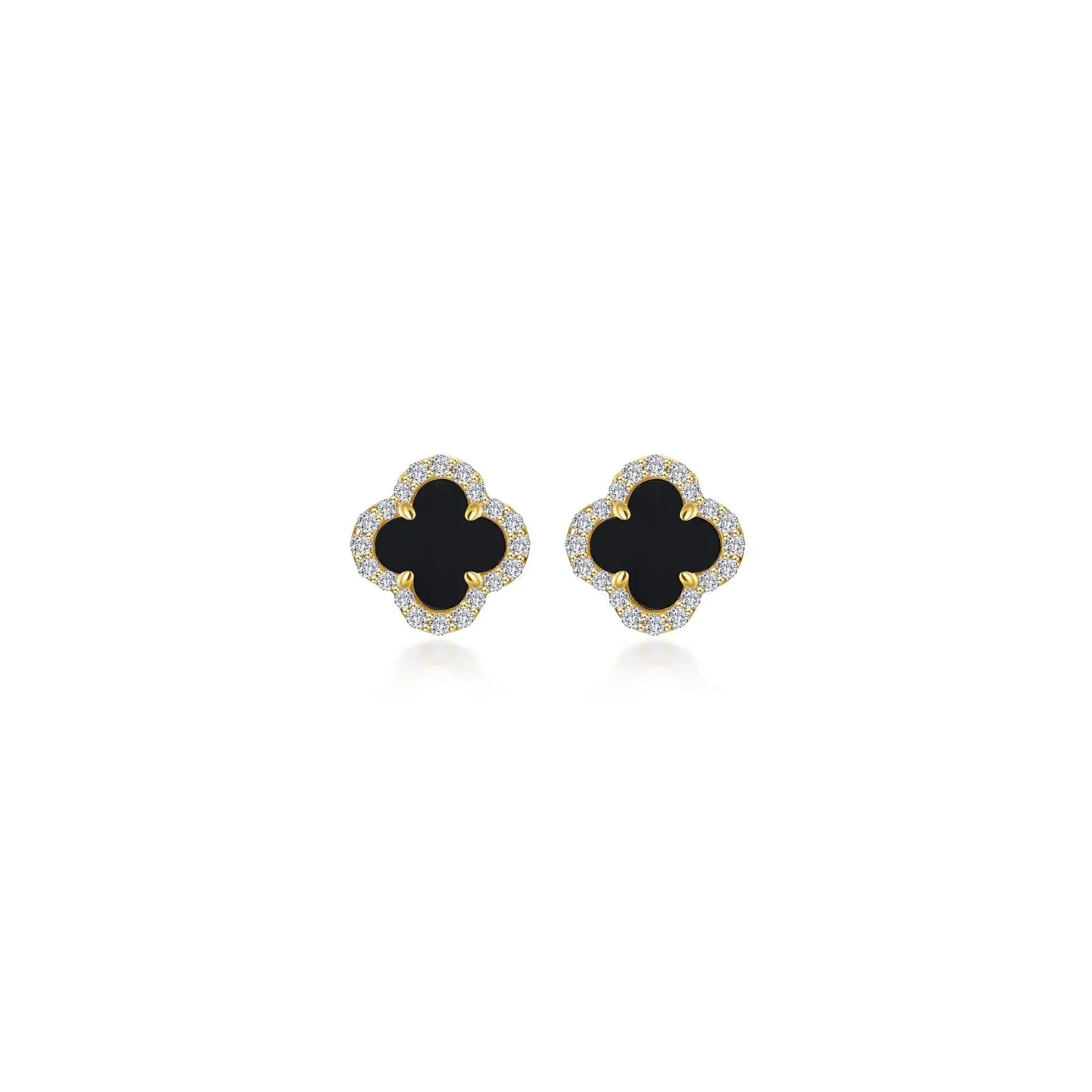 Lafonn Simulated Diamond & Black Onyx Halo Stud Earrings E0609OXG00