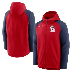 Men's Red/Navy Full Zip Hoodie St .  Louis Cardinals Authentic Collection Performance Raglan Nike