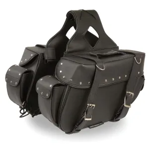 Milwaukee Leather SH574ZB Black Large Zip-Off PVC Throw Over Riveted