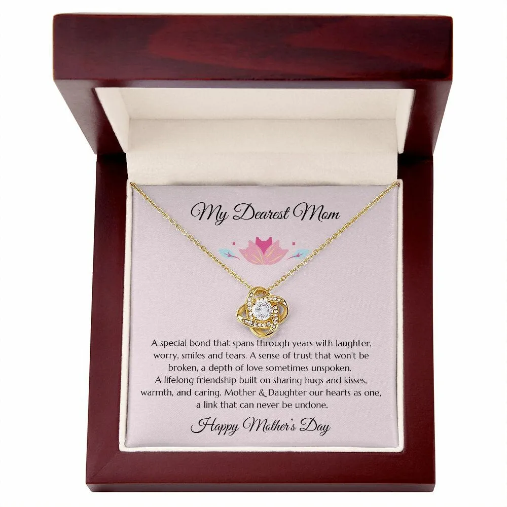 Mother’s Day Gift, Mom Gift from Daughter, Mother Gift, Mom Gold Heart Necklace, Mom Poem, Gold Love Knot Necklace, Daughter Gift to Mom