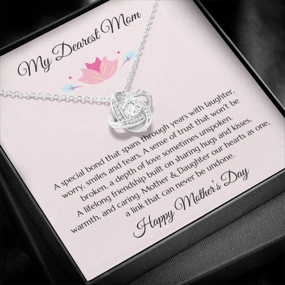 Mother’s Day Gift, Mom Gift from Daughter, Mother Gift, Mom Gold Heart Necklace, Mom Poem, Gold Love Knot Necklace, Daughter Gift to Mom