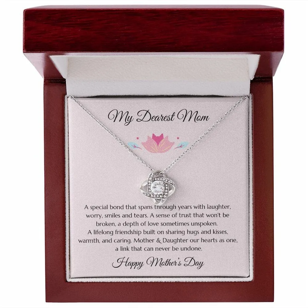 Mother’s Day Gift, Mom Gift from Daughter, Mother Gift, Mom Gold Heart Necklace, Mom Poem, Gold Love Knot Necklace, Daughter Gift to Mom